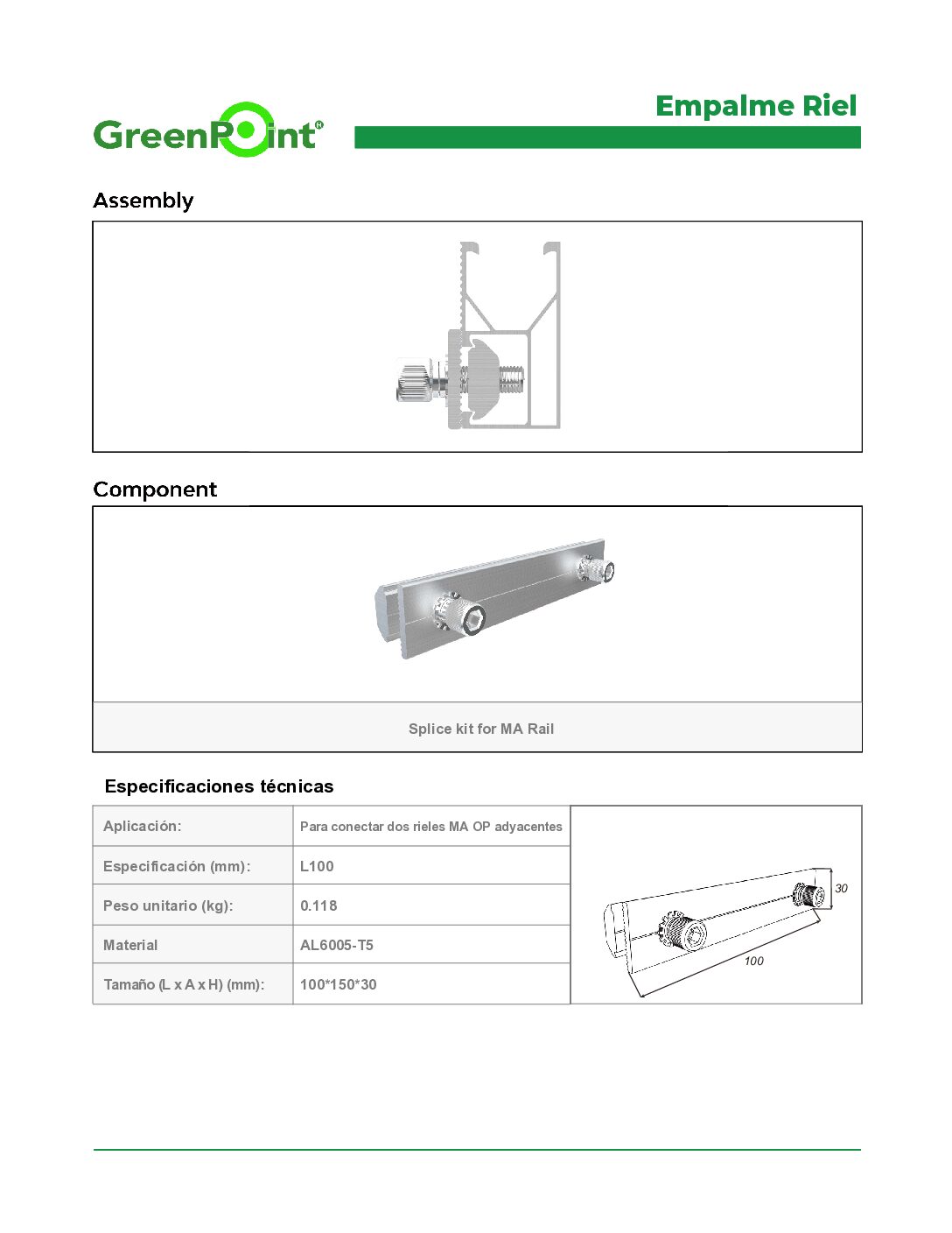 Empalme de Riel L100